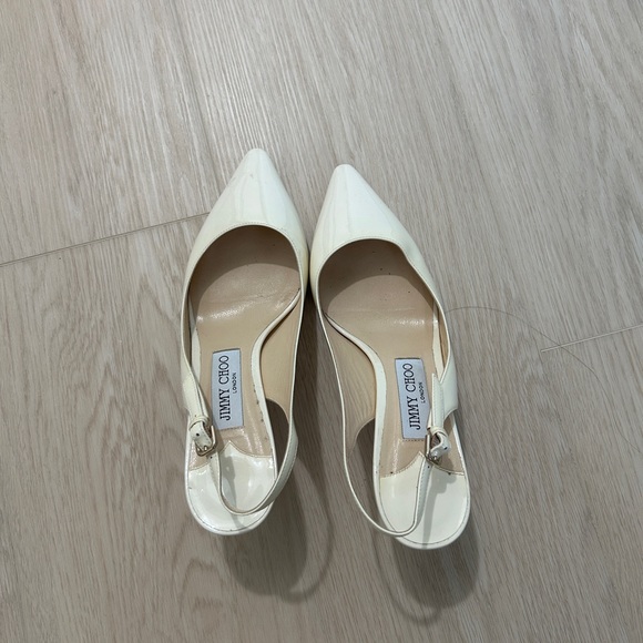 Jimmy Choo Shoes - Jimmy Choo Erin 60 Patent Slingback Heels White
